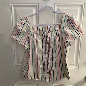 J Crew cotton striped top M
